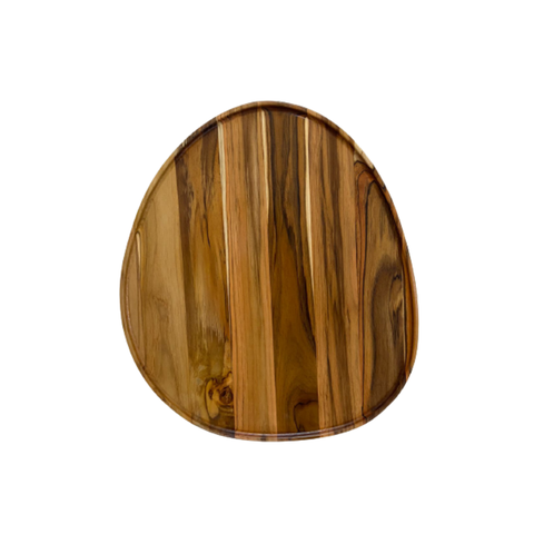 Tábua Flora Orgânica 4 para Servir e Frios com Rebaixo – Madeira de Teca 40x35x2xcm