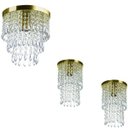 Ver imagem 1 de Kit 2 Lustre Plafon Spark + Lustre Plafon Manucrilic Dourado