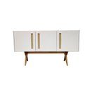 Ver imagem 2 de Balcão Buffet Aparador Lenny 139 Cm 3 Portas Laca com Madeirado