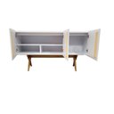 Ver imagem 3 de Balcão Buffet Aparador Lenny 139 Cm 3 Portas Laca com Madeirado