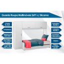 Ver imagem 2 de Guarda Roupa Solteiro Aéreo c/ Bicama 2691 Branco - Multimóveis