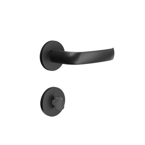 Fechadura Banheiro 720 Roseta Redonda - Preto Fosco 3f