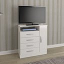 Ver imagem 2 de Cômoda 80cm 4 Gavetas 1 Porta Multimóveis CR35150 Branco