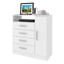 Ver imagem 1 de Cômoda 80cm 4 Gavetas 1 Porta Multimóveis CR35150 Branco