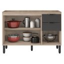 Ver imagem 3 de Balcão para Pia Firenze 120 cm Avena Grafito - Demóbile