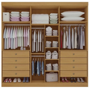 Ver imagem 2 de Guarda-Roupa Casal 2,20m Milano Castanho/Off 6 Portas 8 Gavetas 100% MDF - D Doro