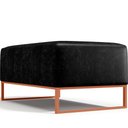 Ver imagem 6 de Puff Decorativo Sala De Estar Cléo 90cm Base De Ferro Cobre W01 Couríssimo Preto - Lyam Decor