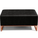 Ver imagem 3 de Puff Decorativo Sala De Estar Cléo 90cm Base De Ferro Cobre W01 Couríssimo Preto - Lyam Decor