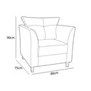 Ver imagem 4 de Poltrona Moderna Isis Suede Cinza - Belliv Decor