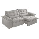 Ver imagem 2 de Sofa Retratil e Reclinavel Alice 230cm Braço 25 Cm em Linho Meu Sofá Online