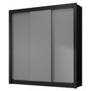Ver imagem 3 de Guarda-roupa Casal 3 Portas de Correr Preto/cinza Nobre Madesa