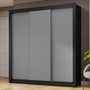 Ver imagem 2 de Guarda-roupa Casal 3 Portas de Correr Preto/cinza Nobre Madesa