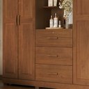 Ver imagem 7 de Guarda Roupa Casal 183cm 4 Portas Madeira Maciça Lone Castanho F07 - Mpozenato