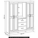 Ver imagem 4 de Guarda Roupa Casal 183cm 4 Portas Madeira Maciça Lone Castanho F07 - Mpozenato