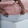 Kit Roupa de Cama Solteiro Percal 200 Fios 100% Algodão com Elástico e Fronha 2 Peças:rose - 4