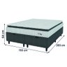 Cama Box Colchão Baú Casal King Molas Ensacadas City Pillow Top 193x203x64cm Cinza / Branco Hellen - 4