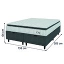 Ver imagem 4 de Cama Box Colchão Baú Casal King Molas Ensacadas City Pillow Top 193x203x64cm Cinza / Branco Hellen