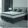 Cama Box Colchão Baú Casal King Molas Ensacadas City Pillow Top 193x203x64cm Cinza / Branco Hellen - 1