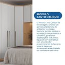Ver mais imagens de Módulo de Canto Oblíquo 1 Porta 3 Prateleiras Elegance Marrom/Angelin|Blanc