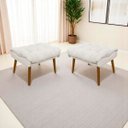 Ver imagem 2 de Kit 2 Puff Decorativo para Sala Quarto Penteadeira Sufler Linho Pés Palito