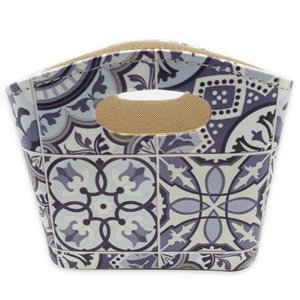 Porta Revista ou Cesto de Flores Bolsa Ladrilhos 20x16cm