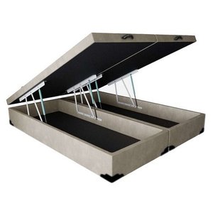 Base Cama Box Baú Bipartido King 42x193x203 Rc Sono Leve Cor:suede Bege
