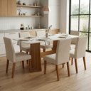 Ver imagem 2 de Conjunto Sala de Jantar Mesa 1,60m Maira 6 Cadeiras Milano Viero