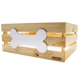 Caixa Organizadora Pet Luppet Com Madeira Reaproveitada Natural - 3
