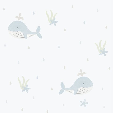 Papel de Parede Enzo Baleia Azul 281-2