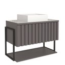 Ver imagem 1 de Gabinete de Banheiro Frise com Cuba 80cm Titanio - Mgm