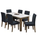 Ver imagem 3 de Conjunto de Mesa Sala de Jantar Miami com 6 Cadeiras Trieste Suede 1,60m Cedro / Off White / Chumbo