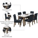 Ver imagem 6 de Conjunto de Mesa Sala de Jantar Miami com 6 Cadeiras Trieste Suede 1,60m Cedro / Off White / Chumbo