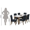 Ver imagem 7 de Conjunto de Mesa Sala de Jantar Miami com 6 Cadeiras Trieste Suede 1,60m Cedro / Off White / Chumbo