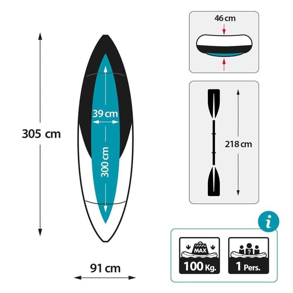 Caiaque Excursion Pro K1 com Remos e Bomba Vermelho Intex - 5