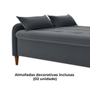 Ver imagem 6 de Sofa Cama 2 Lugares 206cm Donna Veludo E425 Cinza Milani Store