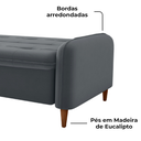 Ver imagem 5 de Sofa Cama 2 Lugares 206cm Donna Veludo E425 Cinza Milani Store