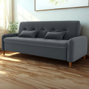 Ver imagem 2 de Sofa Cama 2 Lugares 206cm Donna Veludo E425 Cinza Milani Store