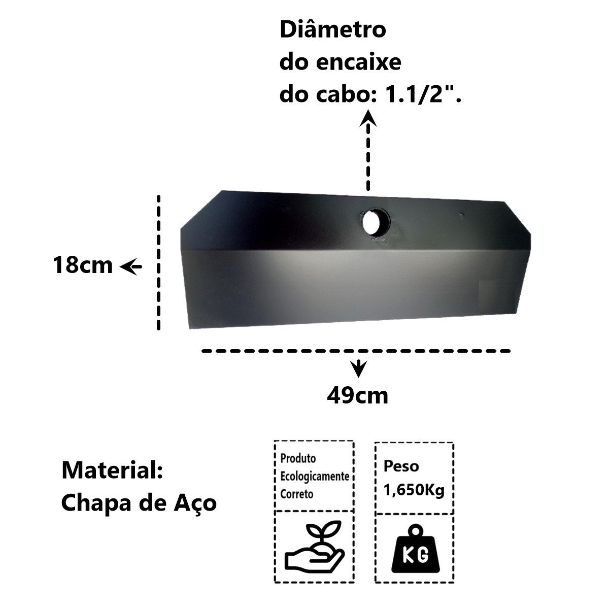 Rodo Para Café Enxada Curral Terreiro Secar Sem Cabo 18x49cm Brassol - 2