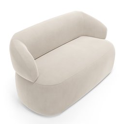 Kit Poltrona Giratória e Sofá Orgânico Living Glee 03 Lugares 170cm Veludo Bege - Desk Design - 8 Kit Poltrona Giratória e Sofá Orgânico Living Glee 03 Lugares 170cm Veludo Bege - Desk Design - 8