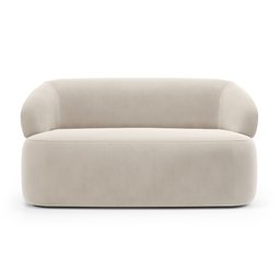 Kit Poltrona Giratória e Sofá Orgânico Living Glee 03 Lugares 170cm Veludo Bege - Desk Design - 12 Kit Poltrona Giratória e Sofá Orgânico Living Glee 03 Lugares 170cm Veludo Bege - Desk Design - 12