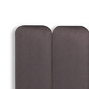 Ver imagem 4 de Cabeceira Casal Modulada Arredondada Cama Box Suede Cinza Chumbo