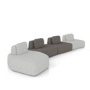 Ver imagem 2 de Sofá 4 Lugares Orgânico com Chaise e 3 Módulos Berlim bouclê Cinza Claro/grafite K01 - D’Rossi