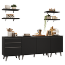 Ver imagem 5 de Armário de Cozinha Completa 240 cm Preto Nice Madesa 01
