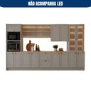 Ver imagem 7 de Cozinha Modulada Olivia 6 Peças com Paneleiro Cristaleira e Aéreo com Vidro Reflex Poliman Móveis