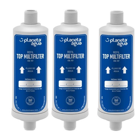 Kit 3 Un Refil Top Multifilter Compatível com Instalações com Rosca ou Engates de 1/2"