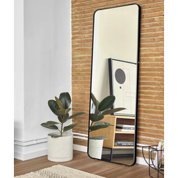 Espelho Grande Corpo Inteiro Retangular com Moldura em Metal Industrial 120 X 60cm Preto - 1