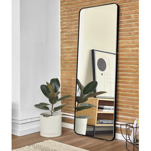 Espelho Grande Corpo Inteiro Retangular com Moldura em Metal Industrial 120 X 60cm Preto