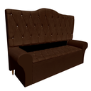 Ver imagem 1 de Conjunto Cabeceira King Size e Recamier Baú 198cm Calçadeira Estofado:suede Marrom