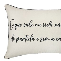 Almofada Baguete Sarja C/ Frase 190-06 35x52 Decortextil - 3