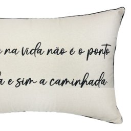 Almofada Baguete Sarja C/ Frase 190-06 35x52 Decortextil - 2